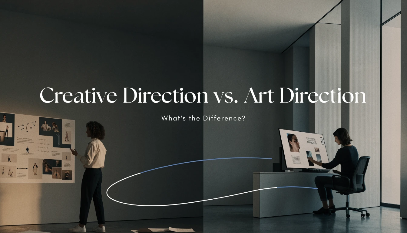 Creative direction and art direction working together on a brand campaign in a modern studio setting