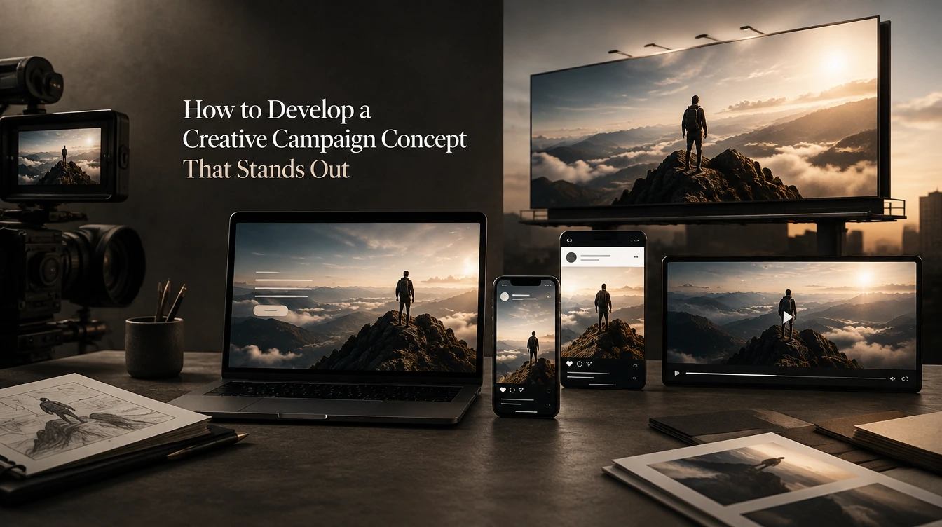 Standout creative campaign concept presented across billboards, social posts and brand collateral