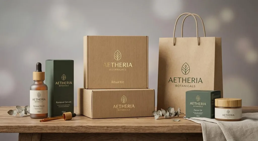 Premium product packaging on retail shelf showing how design drives shopper attention and recall
